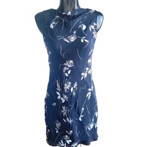 Jones New York black floral print sleeveless dress Sz.4